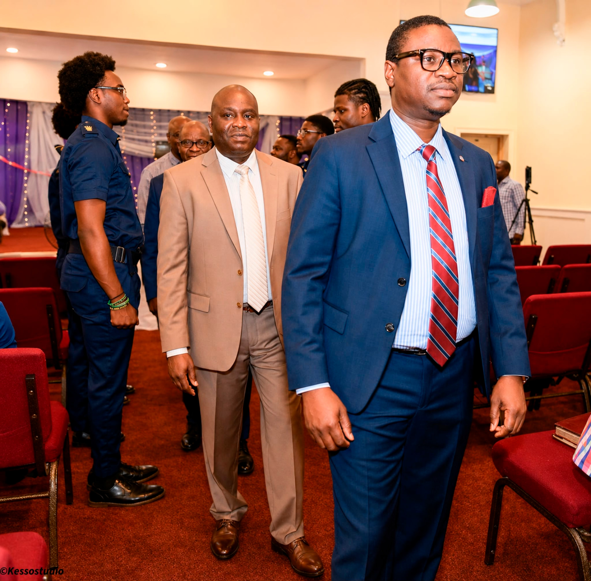 Men of Abundant Grace walking into the sanctuary on Men's Missionary Union Sunday