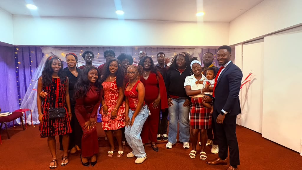 Youth gathered in the sanctuary for a youth night